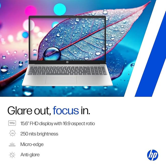 HP 15, Intel Core 5 120U (8GB DDR4, 512GB SSD) FHD, Anti-Glare, Micro-Edge, 15.6''/39.6cm, Win11, M365 Basic(1yr), Offic24, Silver,1.65kg, fd1444TU, FHD Camera w/Privacy Shutter, Backlit Laptop - Image 5