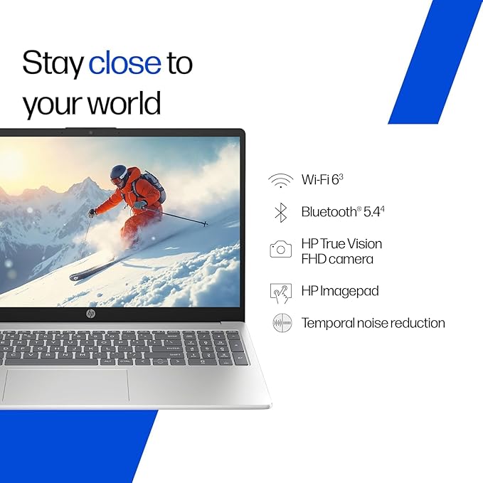 HP 15 Laptop, Intel (14th Gen) Core 5 120U (24GB DDR5, 512GB SSD), Micro-Edge, Anti-Glare, 15.6''/39.6cm, Win11, M365* Office24, Silver, 1.59kg, fd0262TU, FHD Camera, Backlit, Dual Speakers - Image 5