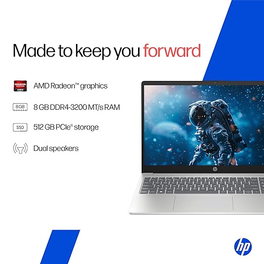 HP 15, AMD Ryzen 3 7320U (8GB LPDDR5, 512GB SSD) FHD, Anti-Glare, Micro-Edge, 15.6''/39.6cm, Win11, M365 Basic(1yr)* Office24, Silver, 1.59kg, fc0500AU, FHD Camera w/Privacy Shutter Laptop - Image 4