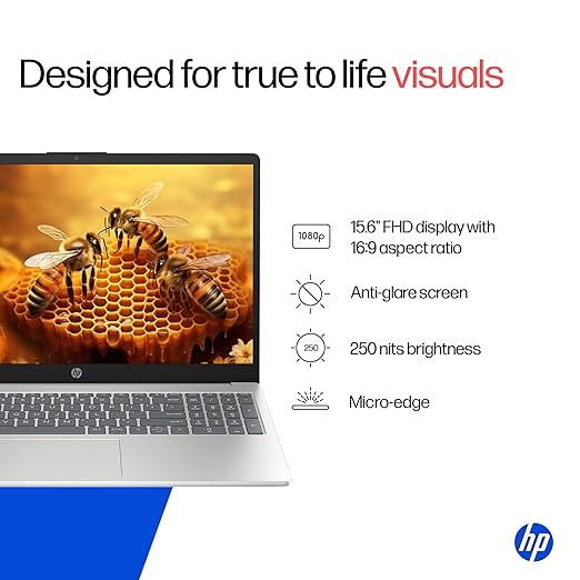 HP 15, AMD Ryzen 3 7320U (8GB LPDDR5, 512GB SSD) FHD, Anti-Glare, Micro-Edge, 15.6''/39.6cm, Win11, M365 Basic(1yr)* Office24, Silver, 1.59kg, fc0500AU, FHD Camera w/Privacy Shutter Laptop - Image 5