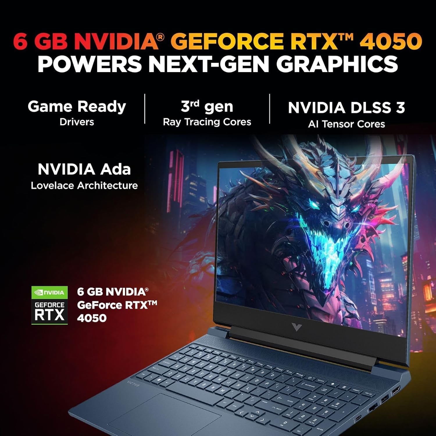 HP Victus, AMD Ryzen 7 7445HS, 6GB RTX 4050,16GB DDR5(Upgradeable) 512GB SSD, 144Hz, IPS, 300nits, FHD, 15.6''/39.6cm, Win11, M365* Office24, Blue, 2.29kg, fb3130AX/3118AX, BL,DTS Audio, Gaming Laptop - Image 6
