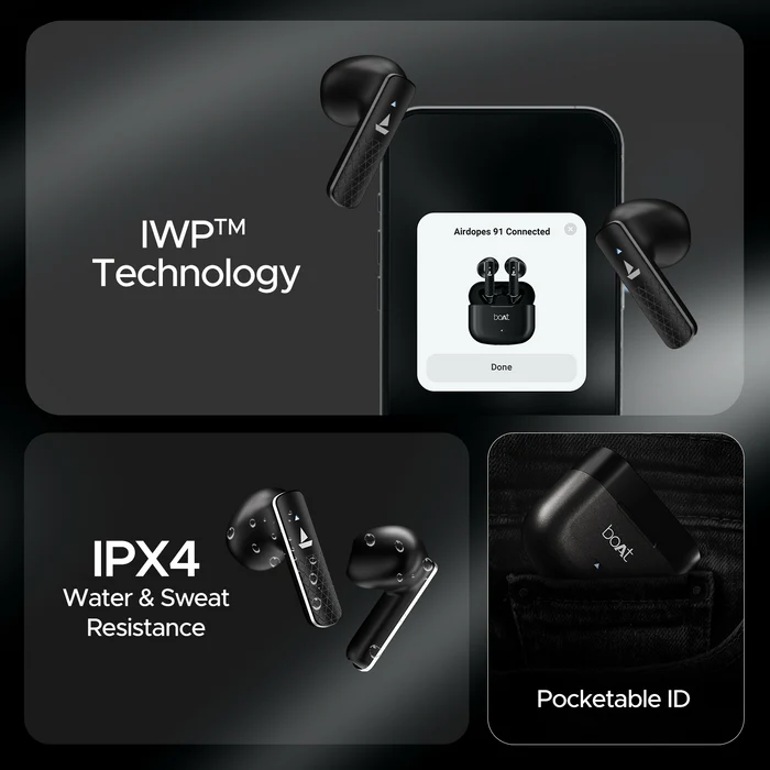 boAt Airdopes 91 Prime Wireless Earbuds with 45 Hours Playback, BEAST™ Mode, ENx™ Technology, boAt Signature Sound - Image 6