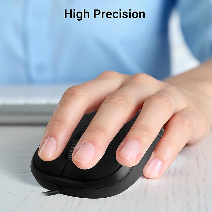 ZEBRONICS Zeb-Comfort Wired USB Mouse, 3-Button, 1000 DPI Optical Sensor, Plug & Play, for Windows/Mac, Black - Image 6
