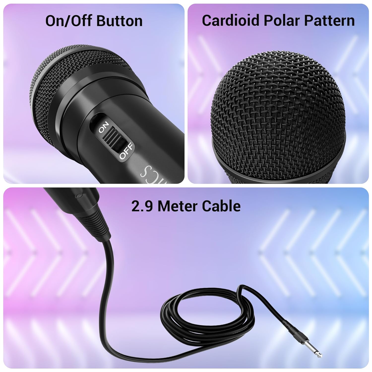 Zebronics MP100, Wired Microphone, 6.3mm, High Sensitivity Dynamic Mic, Cardioid Polar Pattern, for Karaoke | Speech | Stage | Wedding, 2.9 Meter Cable Length - Image 7