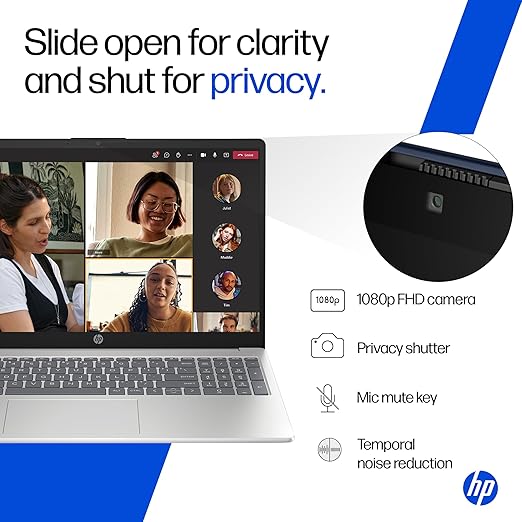 HP 15, Intel Core Ultra 5 125H (16GB DDR5, 1TB SSD) FHD, IPS, 15.6''/39.6cm, Win11, M365 Basic(1yr)*Office24, Silver, 1.65kg, fd1354TU, Intel Arc Graphics, FHD Camera w/Shutter, AI Powered Laptop - Image 7