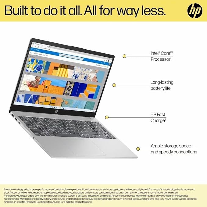 HP 15, Intel Core 5-120U (16GB DDR4, 512GB SSD) FHD, Anti-Glare, Micro-Edge, 15.6''/39.6cm, Win11, M365 Basic(1yr), Office Home24, Silver,1.59kg, fd0682tu, FHD Camera w/Shutter, BL Laptop - Image 7
