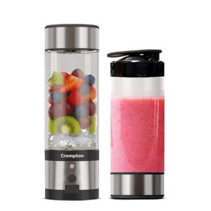 Crompton Ameo Fresh Portable Blender | Smoothie & Juice maker | 126W Blender Mixer Grinder | USB-C Rechargeable | Compact & Travel Friendly | 1 Year Warranty | Smart safety lock | 400 ml | Sipper Cap