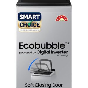 Samsung Smart Choice 8 kg, 5 star, Eco Bubble Tech, Digital Inverter Motor, Soft Closing Door, Fully-Automatic Top Load Washing Machine (WA80BG4441BGTL, Light Gray)