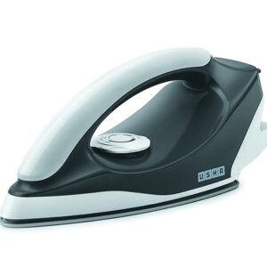 USHA Plastic Usha Aurora 1000Watt Dry Iron with Innovative Tail Light Indicator|Black Non Stick Soleplate for Longer Durability|Overheat Safety Shutoff|2 Years Warranty|(Grey & White),1000 Watts