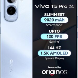 vivo T5 Pro 5G (Glacier Blue, 8GB RAM, 256GB Storage) | 50MP Camera | 6.83" FHD+ AMOLED Display | Snapdragon 7s Gen 4 | 9020mAh Battery