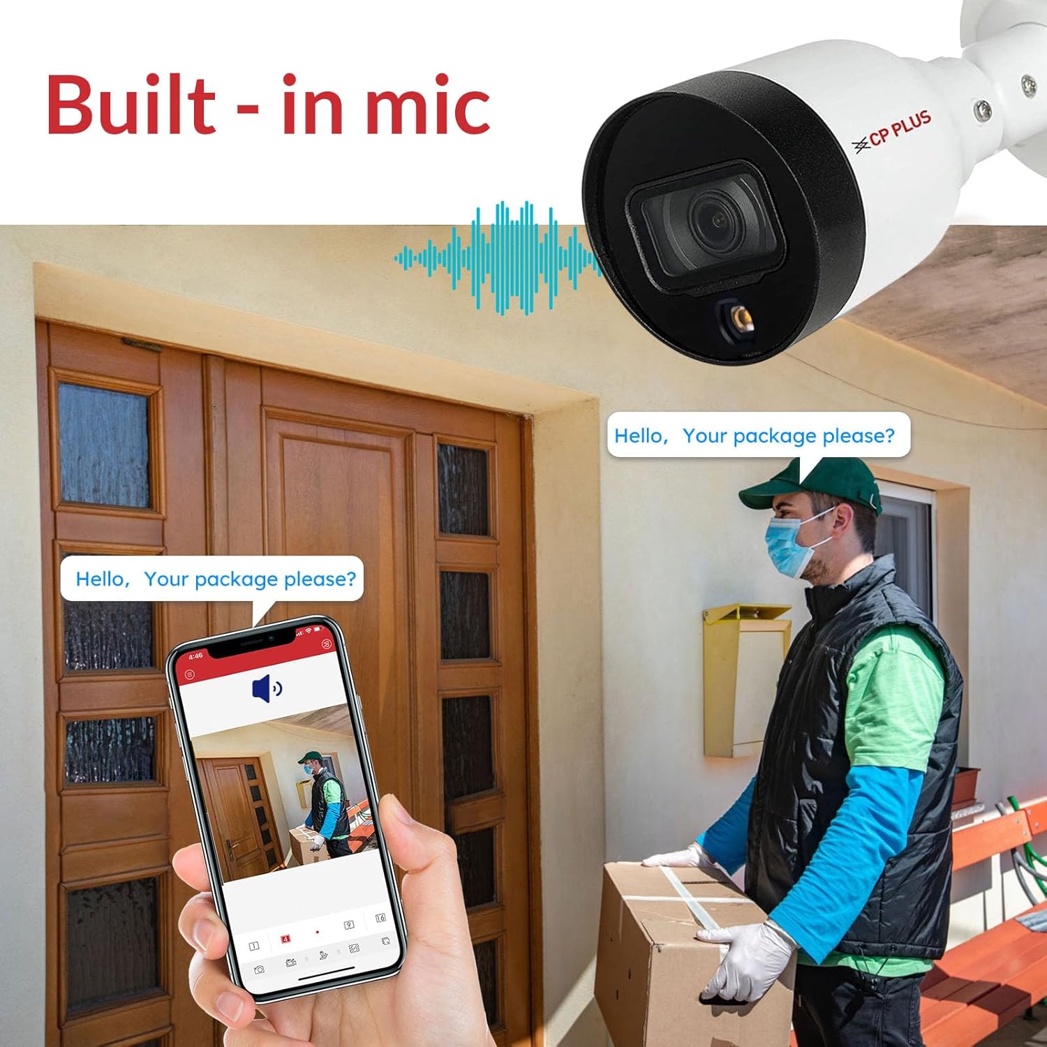 CP Plus 2MP Full HD IP Outdoor Bullet Camera | STQC Model | Model: CP-UNC-TA21L3C-LQ | Color Night Vision | IR Night Vision | 3.6mm Fixed Lens | Built-in Mic | IP67 Weatherproof - Image 5