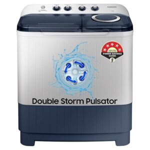 Samsung 7.5 Kg, 5 Star, Semi-Automatic Washing Machine (WT75M3200LL/TL, Air Turbo Drying, LIGHT GRAY, Awarded as Washing Machine Brand of the year)