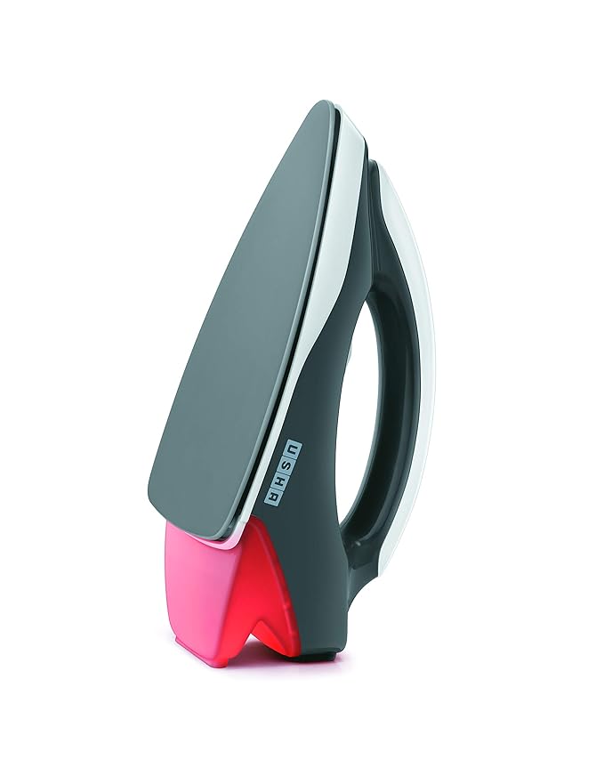 USHA Plastic Usha Aurora 1000Watt Dry Iron with Innovative Tail Light Indicator|Black Non Stick Soleplate for Longer Durability|Overheat Safety Shutoff|2 Years Warranty|(Grey & White),1000 Watts - Image 5
