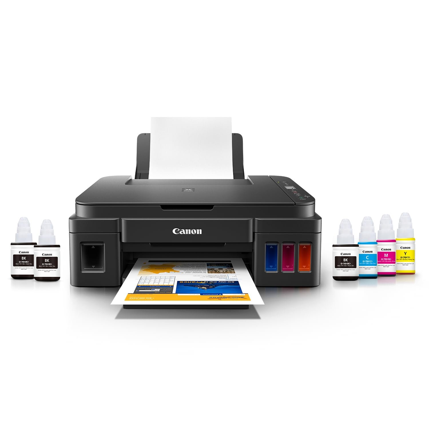 Canon PIXMA MegaTank G2012 All in One (Print, Scan, Copy) Inktank Colour Printer with 2 Additional Black Ink Bottles (Per Black Bottle Yield 6000 Prints and Colour 7000 Prints) for Home/Office - Image 4