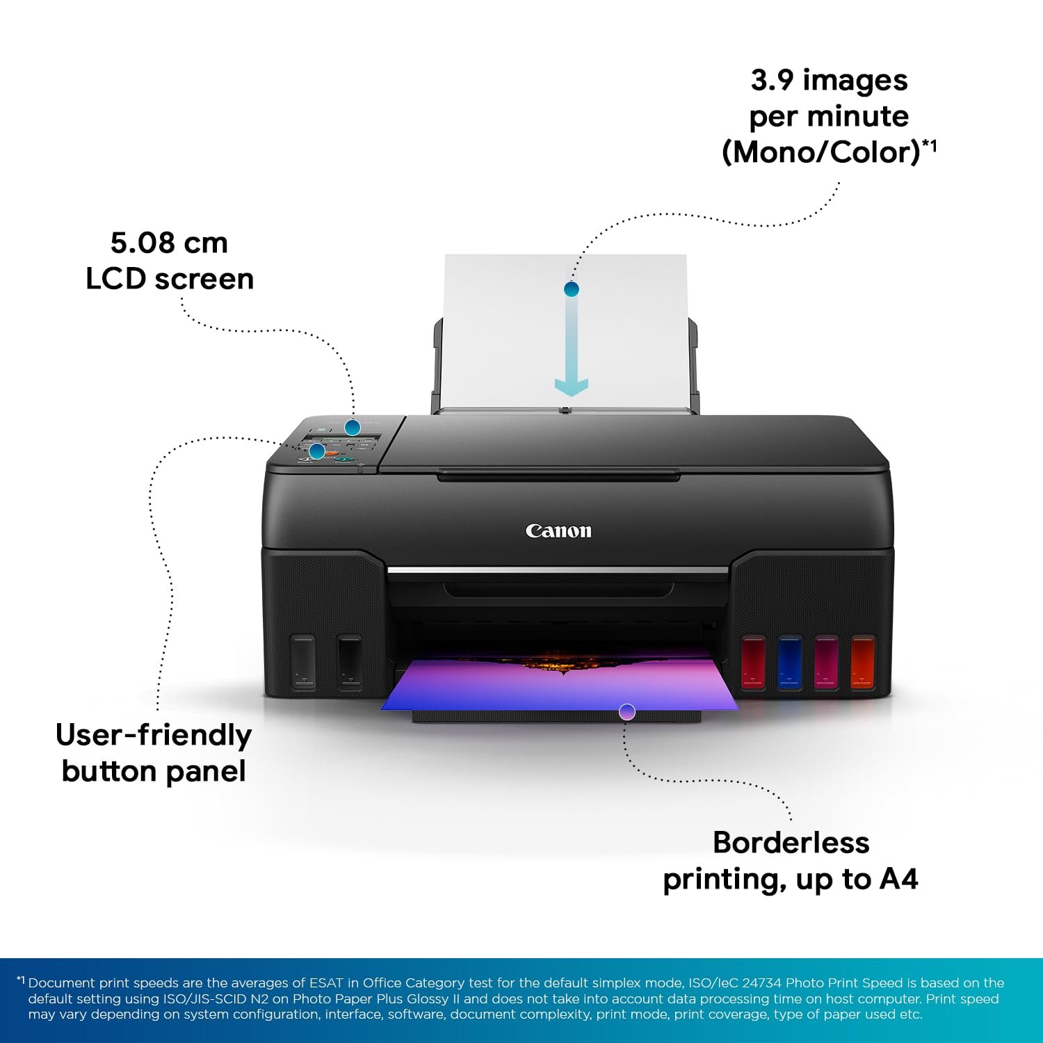 Canon PIXMA MegaTank G670 6 Colour, Print,Scan,Copy, High Volume Printing Photo Printer, User Replaceable Print Heads & Maintainence Cartridge - Image 3