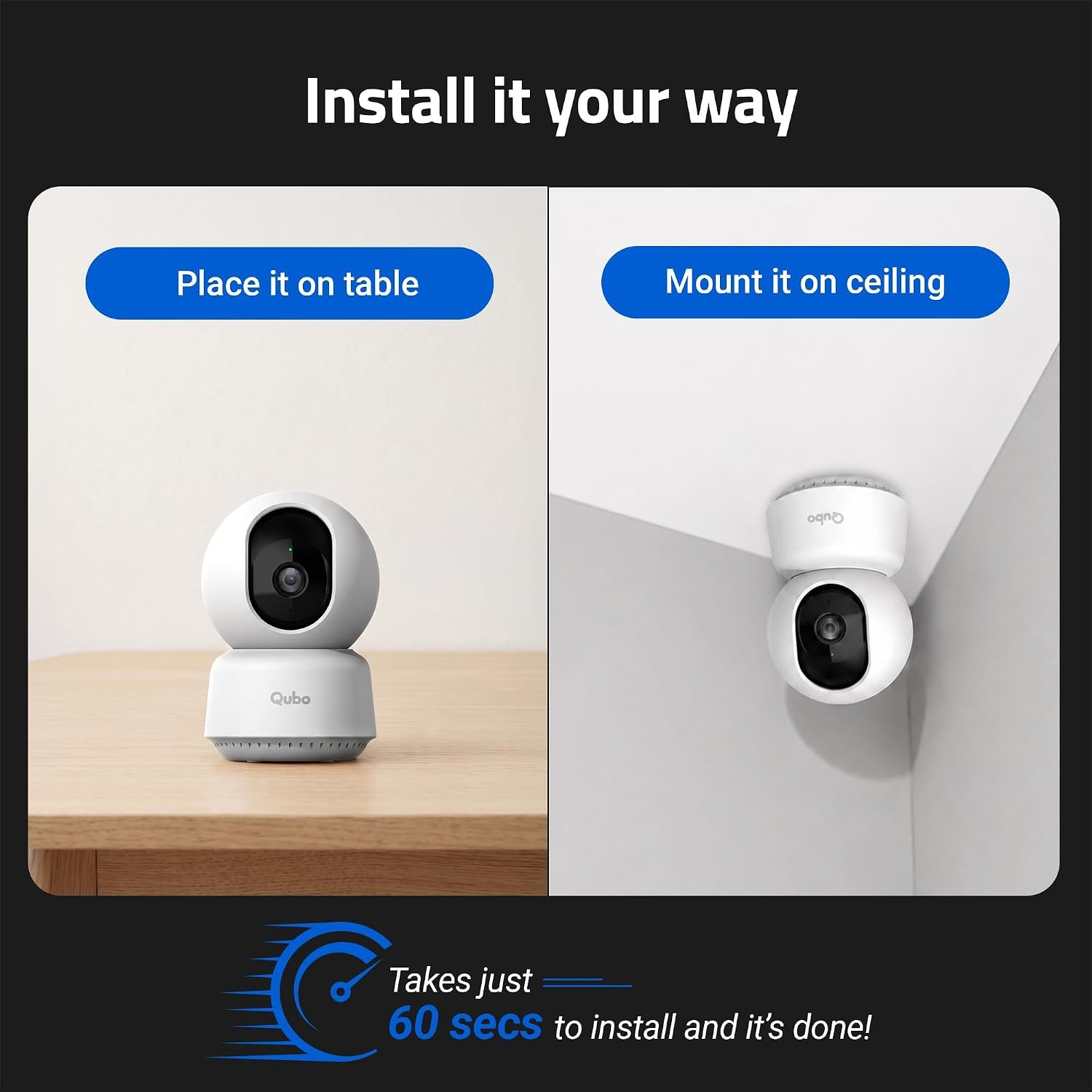Qubo Smart Cam 360° 3MP by Hero Group | AI Guard Pro (12-Month Plan) | Cloud Backup | AI-Person Detection | Intruder Alarm | Color Night Vision | Records Directly on Cloud | No SD Card Required - Image 3
