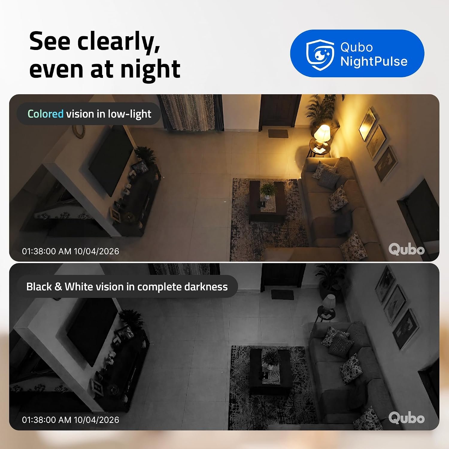 Qubo Smart Cam 360° 3MP by Hero Group | AI Guard Pro (12-Month Plan) | Cloud Backup | AI-Person Detection | Intruder Alarm | Color Night Vision | Records Directly on Cloud | No SD Card Required - Image 2