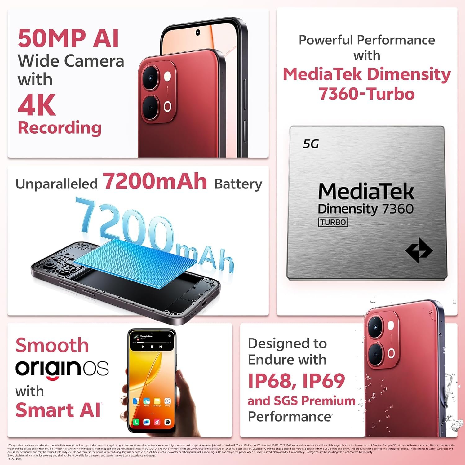 vivo Y51 Pro 5G (Crimson Red, 8GB RAM, 128GB Storage) - Image 2