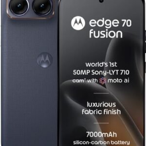 Motorola Edge 70 Fusion (Pantone Silhouette, 12GB RAM, 256GB Storage) | 6.78" 144Hz AMOLED | Snapdragon 7s Gen 4 | 50MP OIS + 13MP Camera | 32MP Selfie | 7000mAh Battery | 68W TurboPower |